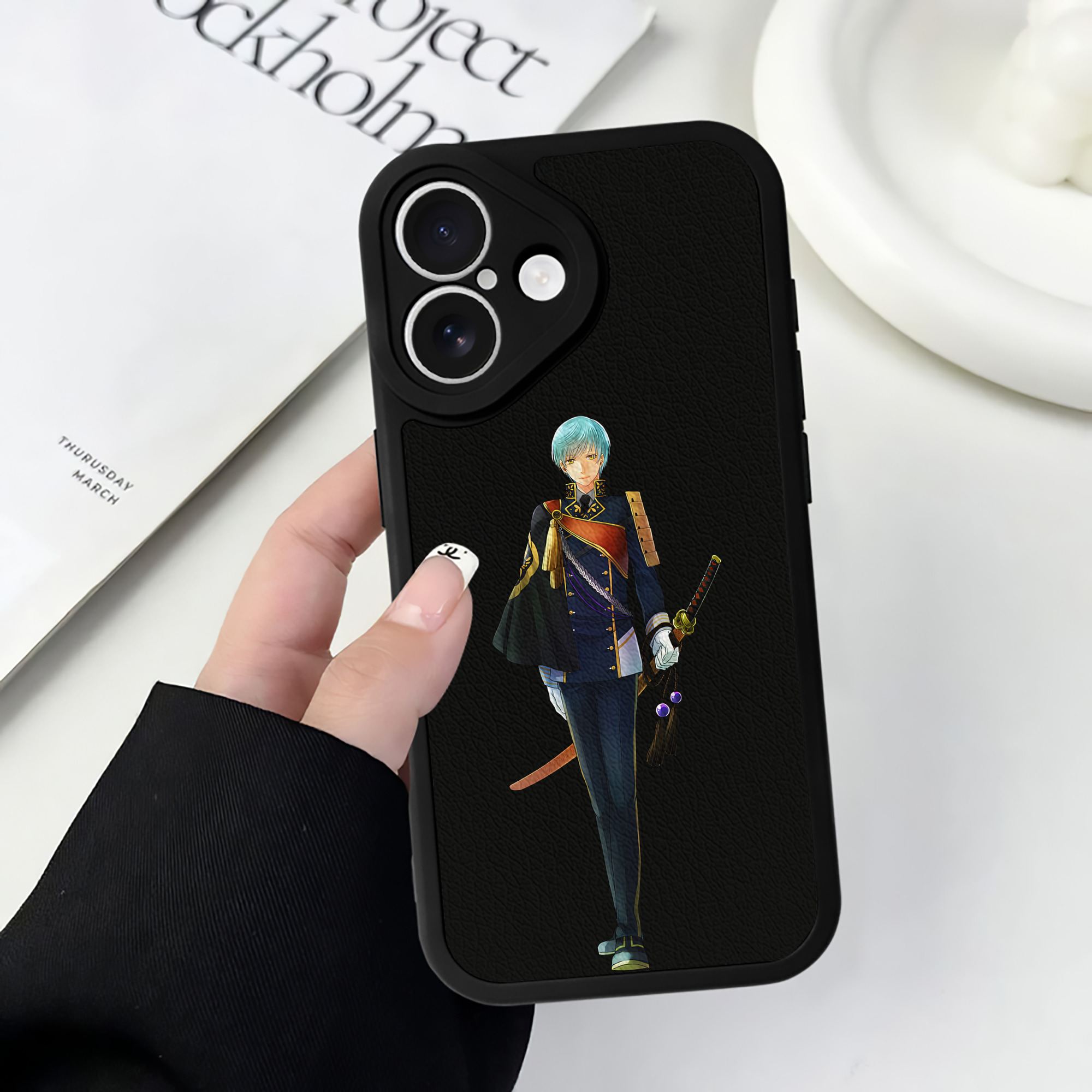 （画像用） 刀剣乱舞 Touken Ranbu 【iPhone 16シリーズ対応】シリコンスマホケース（レザー調） 材質：シリコン